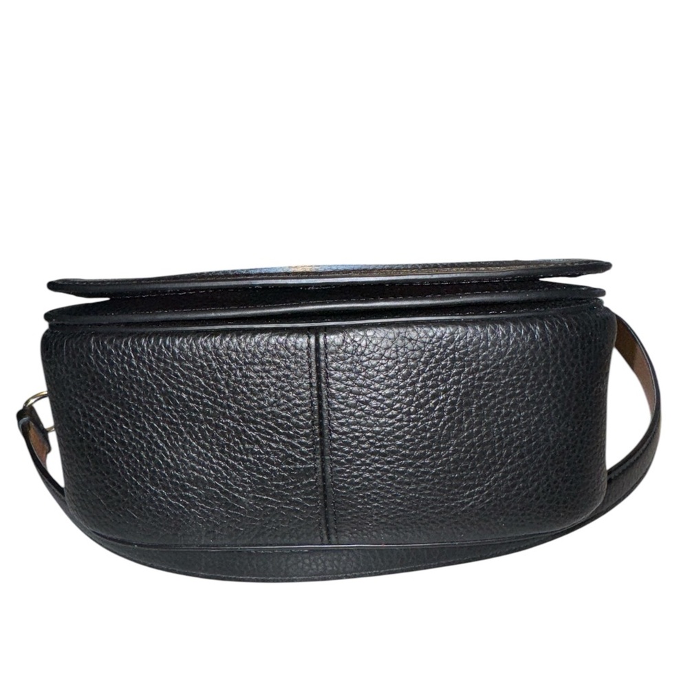 COACH Shoulder Bag Leather BLK 4058 USED ONE TIME EXC CONDITION Saddle Crossbody - Picture 2 of 7